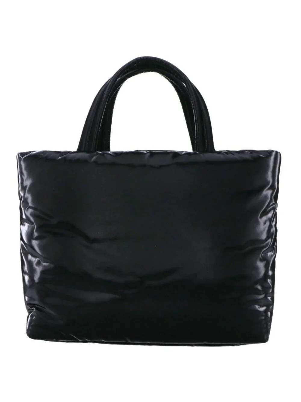 Saint Laurent Paris Silk Tech Canvas Embossed Logo Wide Puffer Tote